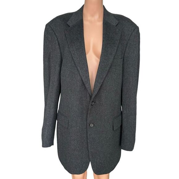 Stafford Executive Men's 100% Camel Hair Career Suit Jacket Gray Sport Coat 44L